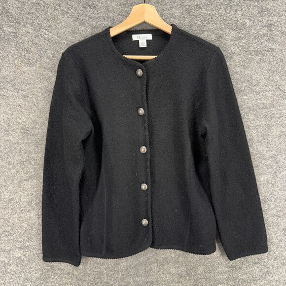 Sweaters - The Tog Shop Cardigan Women S Small Black Wool Knit Button Long Sleeve Casual